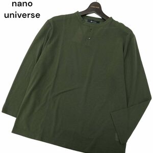 【新品 未使用】 nano universe ナノユニバース 春夏 長袖 ツイル カットソー ヘンリーネック ロンTシャツ Sz.S　メンズ　C4T02061_3#A