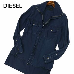 DIESEL BLACK GOLD ディーゼル 通年 ダブルジップ デニム ワーク ジャケット ブルゾン Sz.44　メンズ ネイビー　C4T01924_3#O