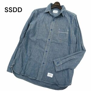 FUCT SSDD ファクト 春夏 麻 リネン混★ シャンブレー 長袖 ワーク シャツ Sz.M　メンズ　C4T02114_3#A