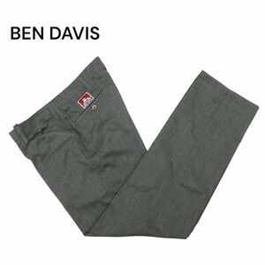 BEN DAVIS ベンデイビス 通年 T/Cクロス★ ストレート ワーク チノ パンツ チノパン Sz.32　メンズ グレー　C4B01200_3#R