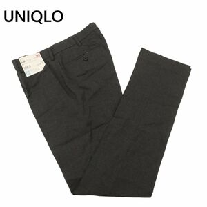 【新品 未使用】 UNIQLO ユニクロ 春夏 感動パンツ★ ウルトラライト ウールライク スラックス パンツ Sz.82　メンズ グレー　C4B01263_3#P