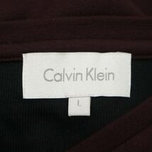 高級★ Calvin Klein カルバンクライン 通年 長袖 Vネック カットソー ロンTシャツ Sz.L　メンズ ボルドー　C4T02216_3#F_画像5