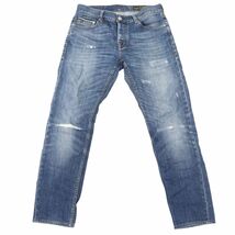 イタリア製★ Care label ケアレーベル 通年 ダメージ加工★ ストレッチ テーパード デニム パンツ ジーンズ Sz.31　メンズ　C4B00647_2#R_画像2