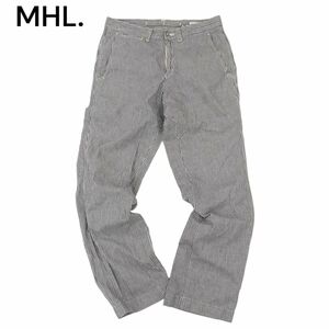 MHL. × IST マーガレットハウエル 春夏 ヘンプ混★ ストライプ ストレート パンツ Sz.S　メンズ　C4B01256_3#P