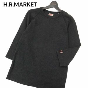 H.R.MARKET ハリウッドランチマーケット 春夏 7分袖 H刺繍★ カットソー Tシャツ Sz.4　メンズ グレー ハリラン 日本製　C4T02228_3#D