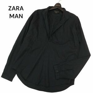 BLACK TAG by ZARA MAN ザラ マン 通年 SLIM FIT★ 長袖 イタリアンカラー スキッパー ポロシャツ Sz.L　メンズ 黒　C4T02227_3#C