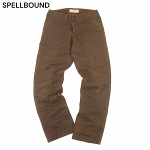 SPELLBOUND スペルバウンド 通年 ボタンフライ ストレート ワーク パンツ Sz.28　メンズ 日本製 茶色 ブラウン　C4B01354_3#R