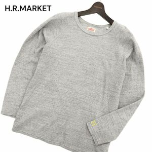 H.R.MARKET ハリウッドランチマーケット H刺繍★ ストレッチ フライス 長袖 カットソー Tシャツ Sz.4　メンズ グレー 日本製　C4T02360_3#F