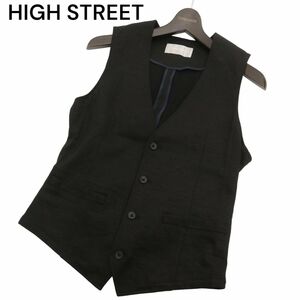 HIGH STREET ハイストリート 春夏 【麻 リネン】 ベスト ジレ Sz.M　メンズ 黒　C4T02372_3#A