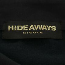 HIDEAWAYS NICOLE ハイダウェイ ニコル 通年 千鳥柄 切替★ 長袖 ボタンダウン ポロシャツ Sz.50　メンズ 黒　C4T02377_3#C_画像5