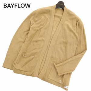 BAYFLOW ベイフロー 通年 パームツリー刺繍 パイル生地★ ストレッチ 羽織り カーディガン Sz.4　メンズ　C4T02353_3#F