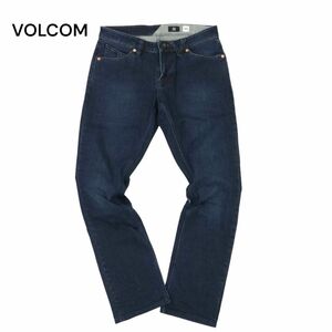 VOLCOM ボルコム 通年 【2×4 SKINNY】 ロゴ刺繍★ USED加工 ストレッチ スキニー デニム パンツ ジーンズ Sz.30　メンズ　C4B01314_3#R