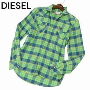 DIESEL ディーゼル 通年 インド綿★ 長袖 スリム ウエスタン チェック シャツ Sz.L　メンズ　C4T02322_3#C