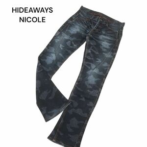 HIDEAWAYS NICOLE ハイダウェイ ニコル 通年 【カモフラ 迷彩】 USED加工★ スキニー デニム パンツ ジーンズ Sz.44　メンズ　C4B01373_3#R