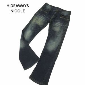 HIDEAWAYS NICOLE ハイダウェイ ニコル 通年 ストレッチ 加工★ シューカット ビット デニム パンツ ジーンズ Sz.46　メンズ　C4B01376_3#R