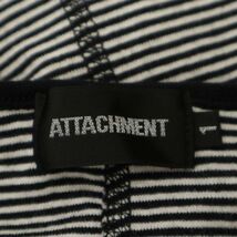 ATTACHMENT アタッチメント 秋冬 長袖 薄手★ Vネック カシミヤ混 ボーダー カットソー ロンTシャツ Sz.1　メンズ 日本製　C4T02627_3#B_画像5