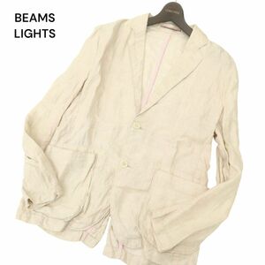 BEAMS LIGHTS ビームス ライツ 春夏 【麻100%★リネン】 テーラード ジャケット Sz.M　メンズ ベージュ　C4T02629_3#M