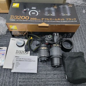 Nikon D3200 200mmダブルズームキットブラック AF-S DX NIKKOR 18-55f3.5-5.6G VR/AF-S DX ZOOM NIKKOR 55-200mm f4.5-5.6G IF-ED