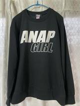 【ANAP GIRL アナップ】バックプリント スウェットTシャツ ブラック 黒 Mサイズ_画像1