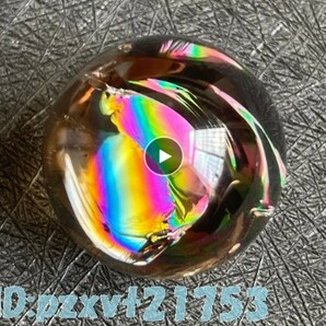 cu1856: 虹色 ボール レインボークリスタル 球 水晶玉 クォーツ スモーキー 水晶 パワーストーン 癒やし 運気アップ 置物 玉 原石 約2.5cmの画像1