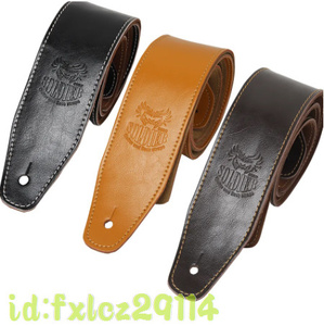 Ak1644: cow leather guitar strap soft durability acoustic electric guitar great popularity shoulder band belt base musical instruments shoulder hanging lowering 