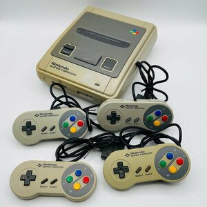 【641-6031k】◎1円スタート◎【ジャンク】Nintendo　スーパーファミコン本体+コントローラー４個セット