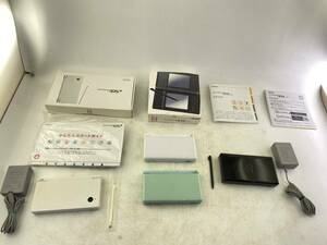 【1円～】DSLite 3台 ホワイト ブラック アイスブルー Dsi １台 ホワイト 画面ヤケあり