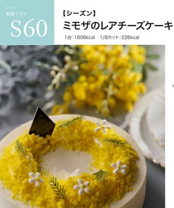 ★　ＡＢＣクッキング　「　Ｓ60 　ミモザのレアチーズケーキ　」　★