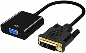 JIPELD DVI to VGA 変換アダプタ DVIオス to VGAメス変換1080P対応 24+1 DVI-D 変換 金メ