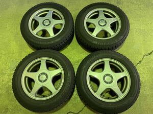 195/65R15 スタッドレスタイヤ4本セット　5Hマルチ　6.5JJ オフセット45 YOKOHAMA ice GUARD E・S VIOLENTO 2016年製　