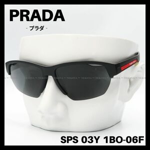 PRADA SPS 03Y 1BO-06F солнцезащитные очки спорт матовый черный Prada 