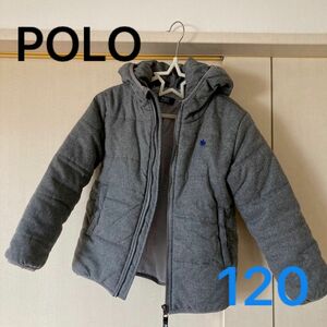 【POLO】120cm 中綿ジャケット　ジャンパー　防寒　アウター ジャケット 秋冬 ダウン グレー