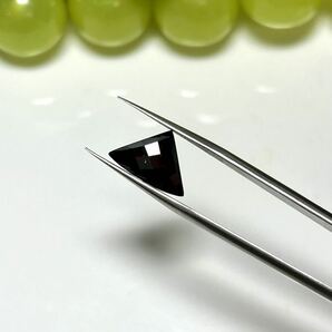  ガーネット レアカット 4.74ct 14.5x10mm trillion ナチュラル ディープレッド オレンジ マダガスカルの画像5