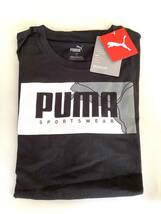 K26　新品未使用　プーマ　Tシャツ　黒　半袖　XXLサイズ　チェスト102～106　ブラック　PUMA U字　_画像3