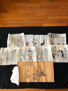 【1円スタート】半紙絵　まとめ売り　明治時代　骨董　古美術　近代美術