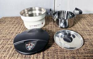 ◎★ 中古★THERMOS/サーモス　ShuttleChef（シャトルシェフ）　真空保温調理器　2人用 1.6L　ホワイト【KBF-1600】D4DB