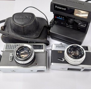 I735 カメラ まとめ MINOLTA HI-MATIC HI-MATIC E Polaroid 600PLUS フィルムカメラ ポラロイド ミノルタ 中古 ジャンク品 訳あり 