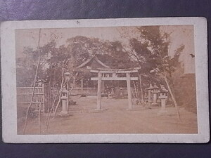 明治期　古い　鶏卵写真　「小山・・・神社」　１点　