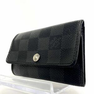 1円 ■良品■ LOUIS VUITTON ルイヴィトン N62662 ダミエグラフィット ミュルティクレ6 6連 キーケース 鍵入れ メンズ ブラック黒 