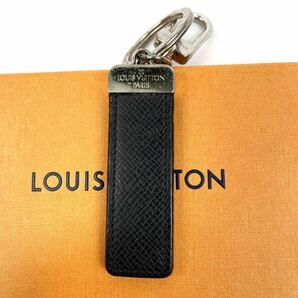 1円 ■美品■ LOUIS VUITTON ルイヴィトン M67242 タイガ キーホルダー キーリング チャーム ブラック シルバーの画像3