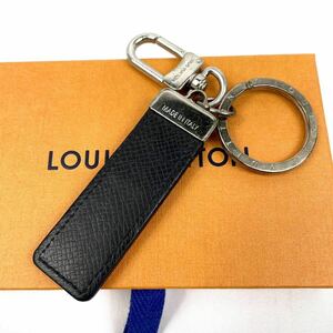 1円 ■美品■ LOUIS VUITTON ルイヴィトン M67242 タイガ キーホルダー キーリング チャーム ブラック シルバー