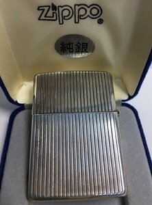 1円～純銀 ZIPPO/ジッポ ライター/STERLING-2001年/スターリング-米国製 中古美品-D2210