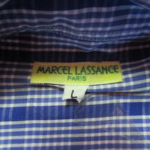 MARCEL LASSANCE マルセル・ラサンス フランス製オーバーチェックシャツ ープル ユーロサイズL→日本サイズLL美品_画像2