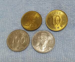 2000年韓国100.10ウォン2枚づつ