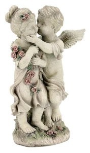 Art hand Auction Figurine de rose et d'ange mignonne de style antique moderne, figurine de rose et de Cupidon, œuvres faites à la main, intérieur, marchandises diverses, ornement, objet