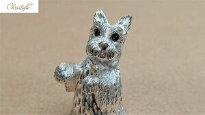 N-88 CHRISTOFLE クリストフル スコティッシュテリア フィギュリン フランス Dog scottish terrier silver figurine FRANCE 犬 置物