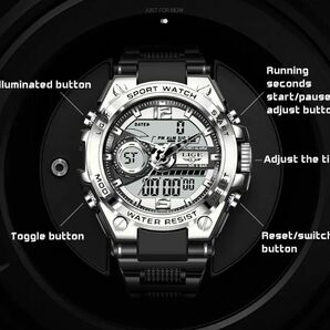 3▼▲新品未使用デザイン腕時計(LIGE銀)▼▲シルバーカシオG-SHOCKアルマーニディーゼルセイコーPROTREKポールスミス バーバリー好きに人気の画像6