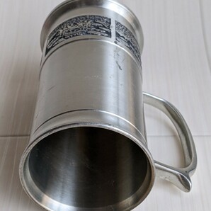 PEWTER ピューター スリム型 ビアジョッキ ハンドクラフト P.D.PEWTER 97%TIN HANDICRAFT 錫 高さ約12.7cm コップ カップ THAKLAND タイの画像10