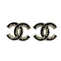 シャネル CHANEL ピアス ココマーク ゴールド ブラック_画像1