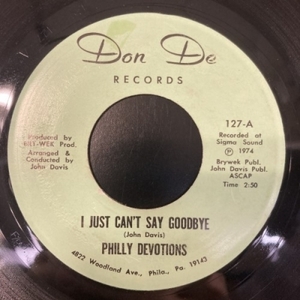 【HMV渋谷】PHILLY DEVOTIONS/I JUST CAN'T SAY GOODBYE(127)